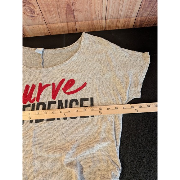 Cloudless Curve Confidence Gray Knit Short Sleeve Top Womens Plus Size 2X - Picture 6 of 7